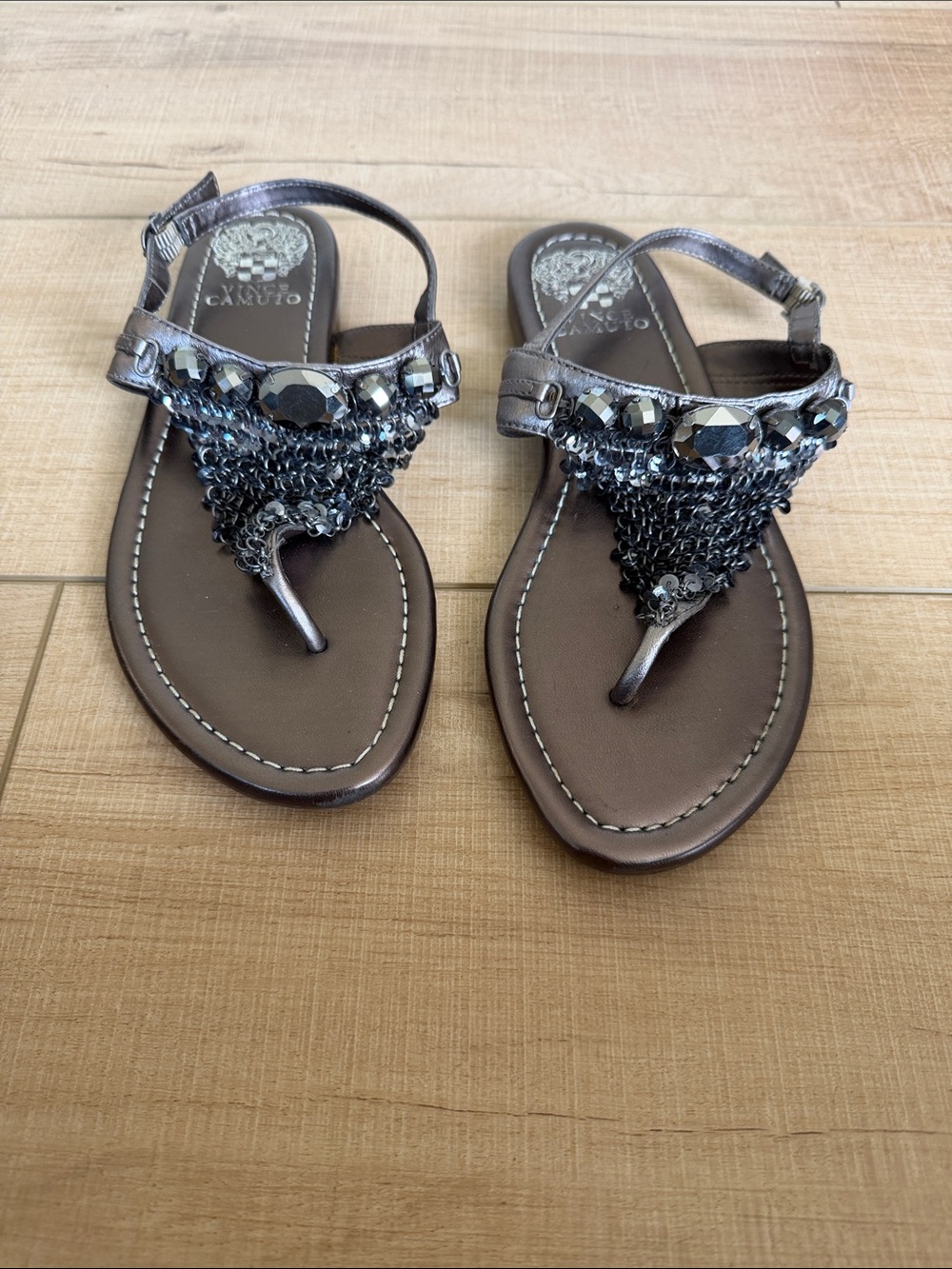 Vince Camuto steel embellished sandals size 7.5